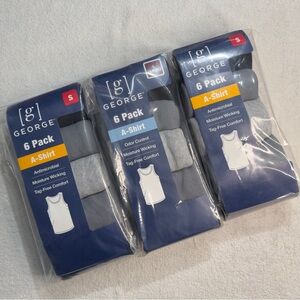 NEW! George Men's 18-Pack, Tag Free, Crew Neck A-Shirts, Size Small